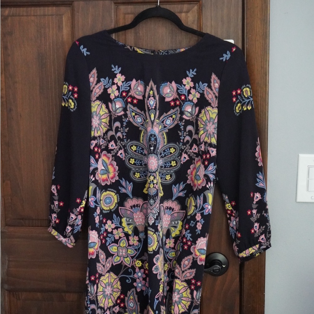 LOFT floral long sleeve dress petite
